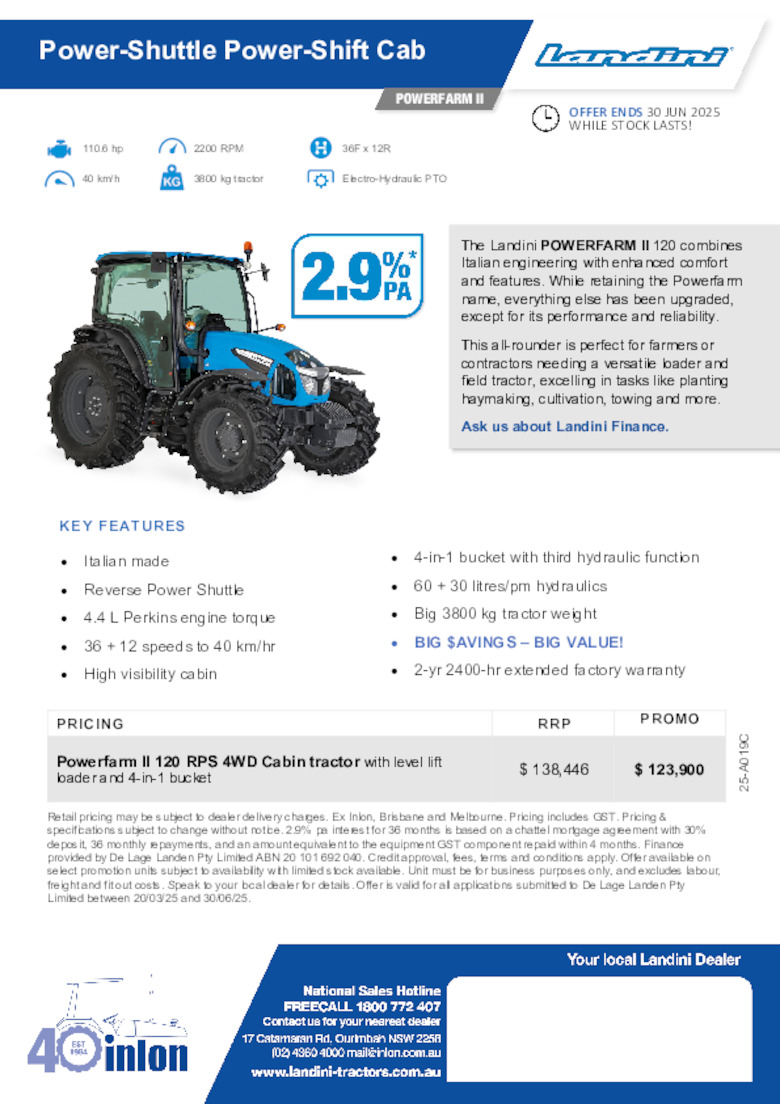 25-A019C Landini Powerfarm II oe 30.06